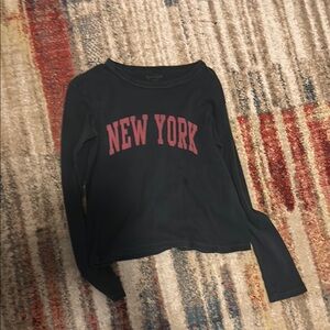 John Galt Black Long Sleeve 'New York' Top